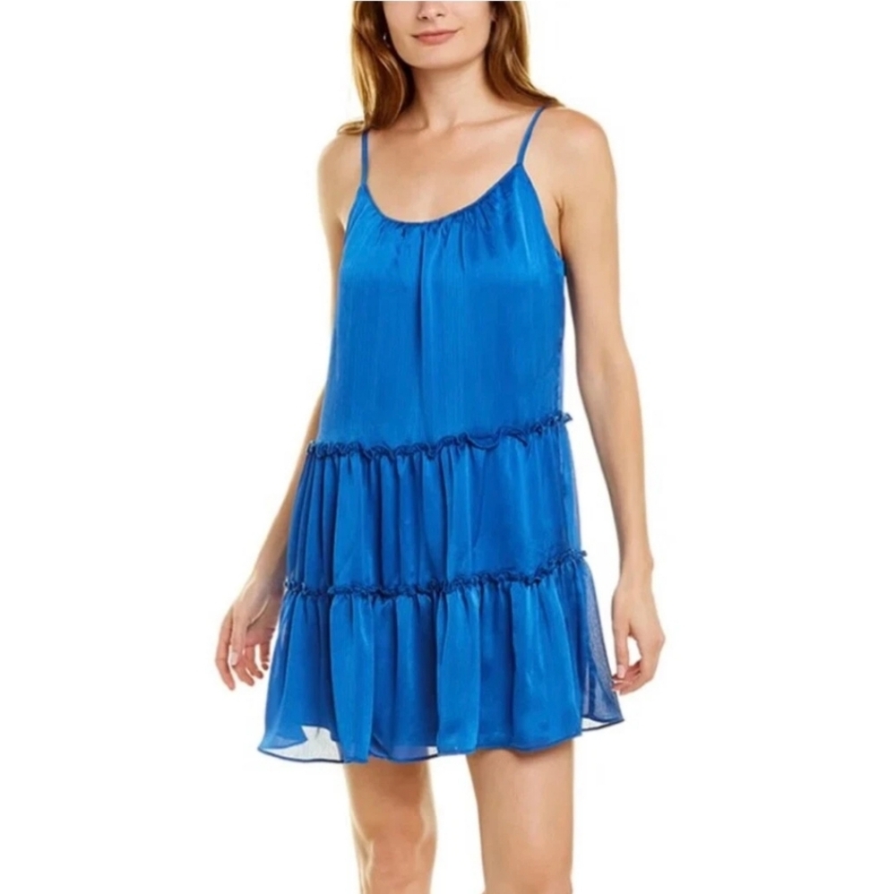 New M Trina by Trina Turk Havsa Tier Royal Blue Mini Sundress Dress NWT $168